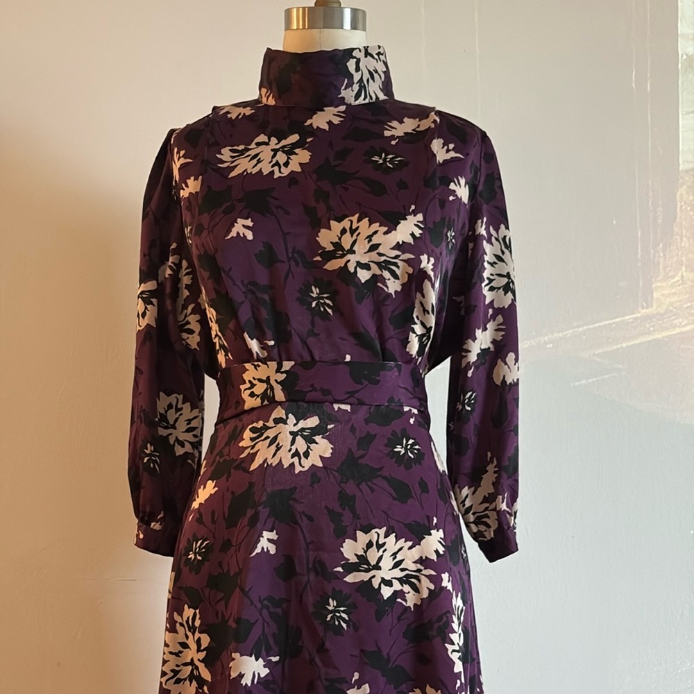 Stunning Purple Floral Wrap Dress